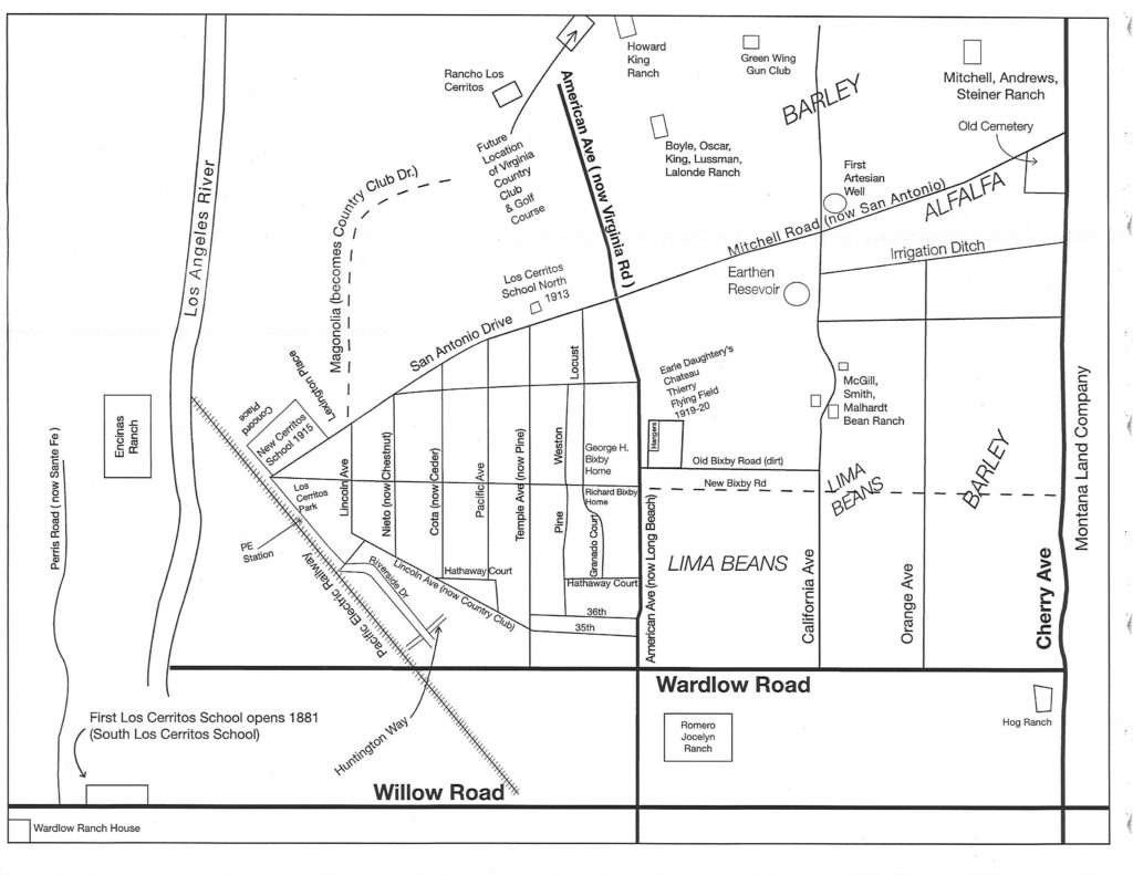 Los Cerritos Map, Pre1920 Los Cerritos History